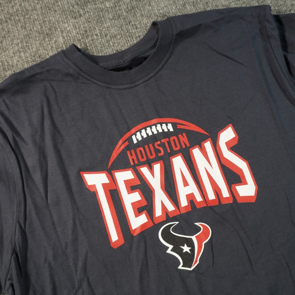 Houston Texans T-Shirt Mens Large Navy Long Sleeve Graphic Tee NFL Team Apparel